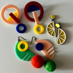 Colorful earring bundle 3 pairs